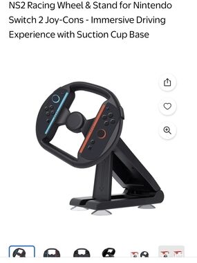 Racing Wheel Stand for Nintendo Switch Joy-Cons - Black with Blue & Red Accents